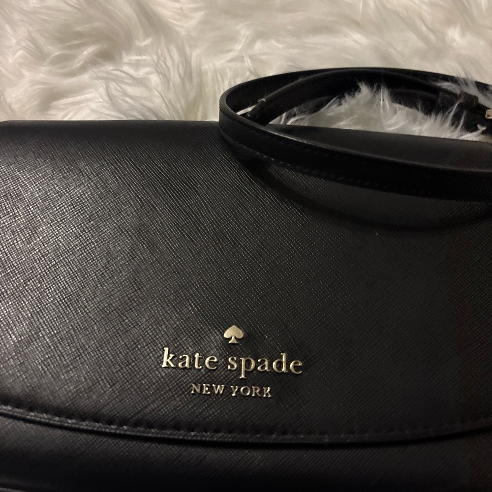Kate Spade Black Clutch with Gold Accents